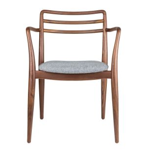 Tor Arm Chair Walnut & Grey Wool