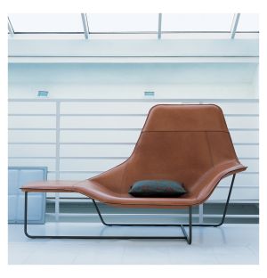 Lama Lounge Chair in Leather & Graphite