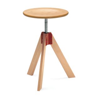 Giotto Adjustable Stool in Natural Beech    