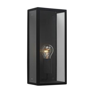 Messina Exterior Wall Light Black & Clear Glass