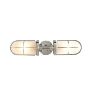 Weatherproof Ship's Double Wall Light Chrome & Frosted Glass
