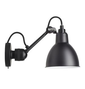 No. 304 Wall Light Black Arm Black Shade With Switch
