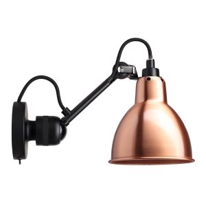 No. 304 Wall Light Black Arm Copper Shade With Switch