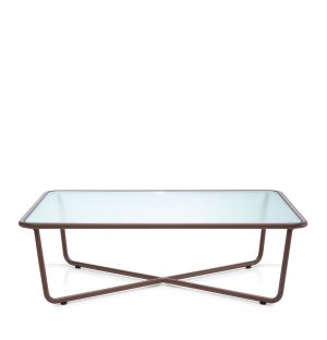 Sunglass 002 Coffee Table Rust & Ribbed Glass