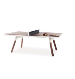 You & Me Indoor Ping Pong Table in White & Walnut