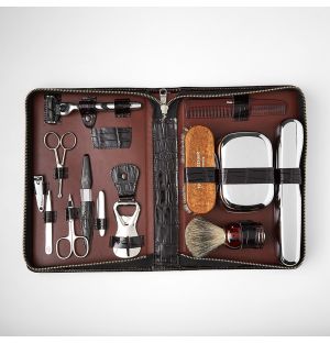 Leather Ultimate Grooming Set Croc