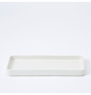 Lumi Ceramic Tray in Matt Cream