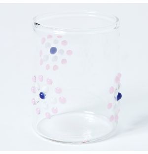 Glass Tea Light Holder in Pink