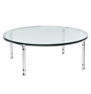 Exclusive HB 110 Coffee Table in Chrome & Glass 110cm