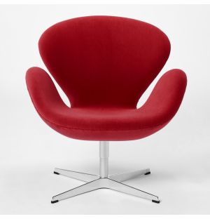 Exclusive Swan Chair in Dark Red Velvet