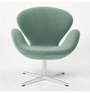 Exclusive Swan Chair in Light Green Velvet