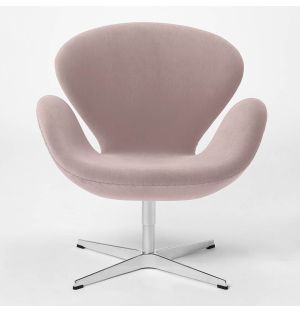 Exclusive Swan Chair in Light Pink Velvet