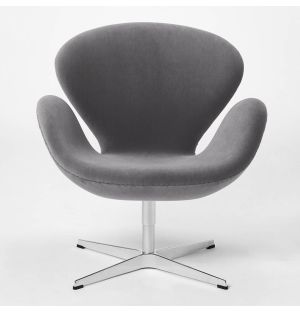 Exclusive Swan Chair in Grey Velvet