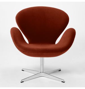 Exclusive Swan Chair in Rust Velvet