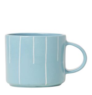 Sgraffito Darted Mug in Blue