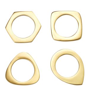 Napkin Rings in Brushed Brass Set of 4