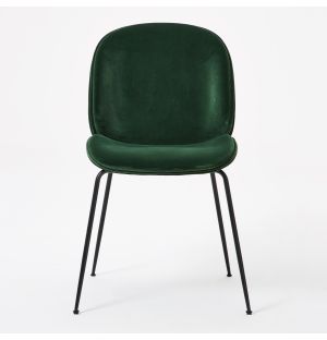 Beetle Dining Chair in Emerald & Black