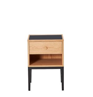 Monument 1-Drawer Bedside Table with Niche in Oak