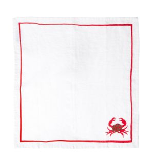 Crab Embroidered Napkin