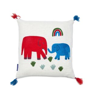 Elephant Cushion Cover With Tassels 30cm x 30cm