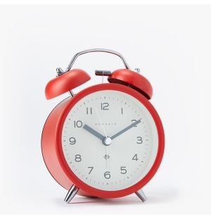 Charlie Bell Bedside Alarm Clock in Red