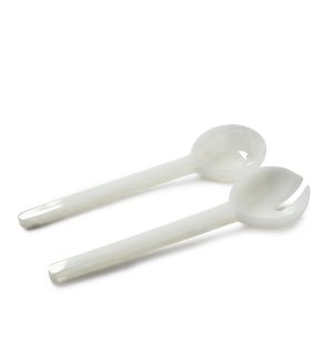Pamana Serving Spoons in White Gloss