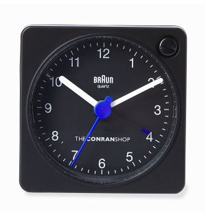 Exclusive Travel Alarm Clock in Black & Conran Blue