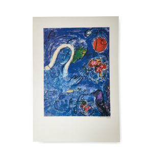 Marc Chagall ‘Amoureux Au Soleil Rouge’ Poster