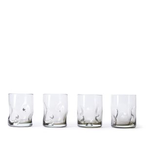 Dimpled Glasses in Smoke Set of 4