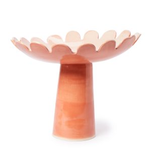 Exclusive Pedestal Statement Bowl in Coral