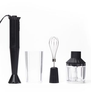 Plissé Hand Blender & Whisk Set in Black