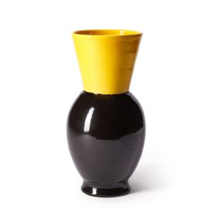 Exclusive Dipped Vase in Yellow & Black