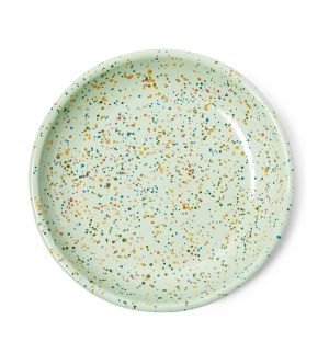Exclusive Plate in Sage Green Splatter