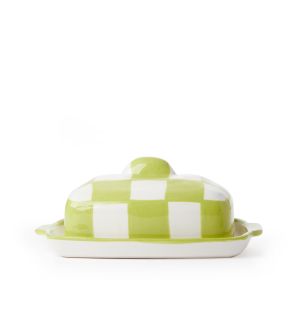 Exclusive Buttercup Butter Dish in White & Pistachio