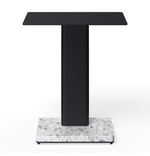 Table d'appoint Highline noire et terrazzo blanc