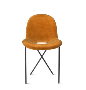 Cross Leg Side Chair in Orange Duro Velvet