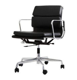 EA 217 Soft Pad Chair Polished Base & Black Leather