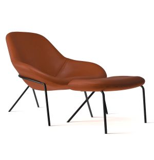 Cross Leg Lounge Chair & Ottoman