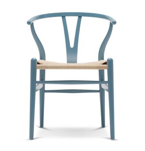 Chaise Wishbone CH24 en bois coloré et assise en corde naturelle