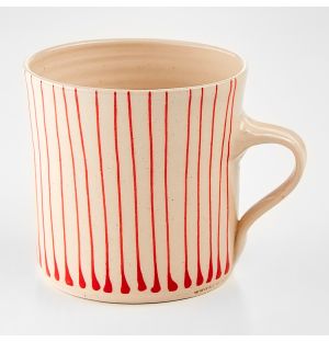 Stripe Breakfast Mug Red