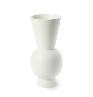 Vase en métal blanc mat