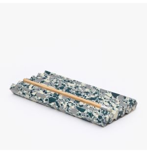 Geometric Pen Tray Marbled Teal
