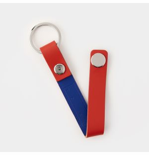 Cuero Two Tone Key Ring in Blue & Red