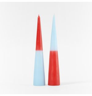 Paleta Candles Set of 2 in Berry Red & Sky Blue