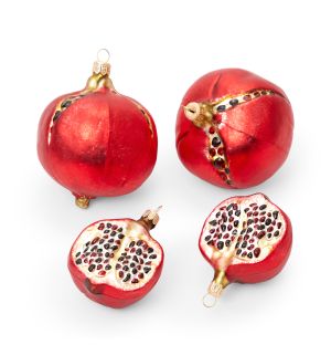 Pomegranate Christmas Tree Decorations Set of 4