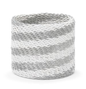 Wire Napkin Ring in Silver & White