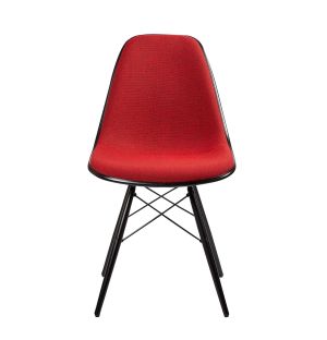 DSW Plastic Side Chair Black Maple & Hopsak Upholstery