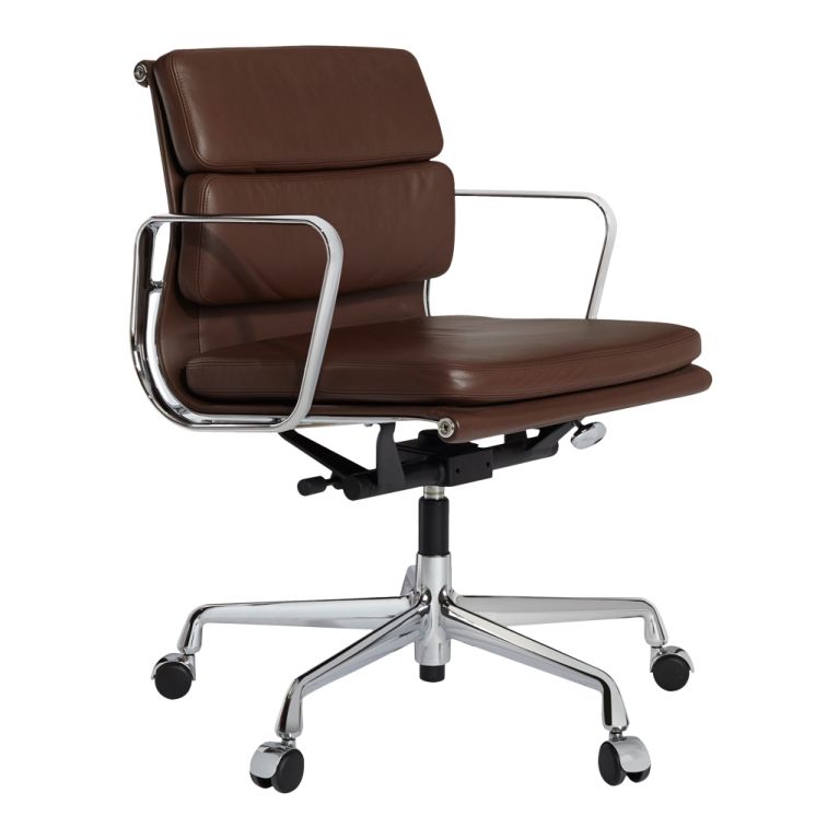 Eames Ea217 Chair Brown Leather By, Eames Leather Office Chair