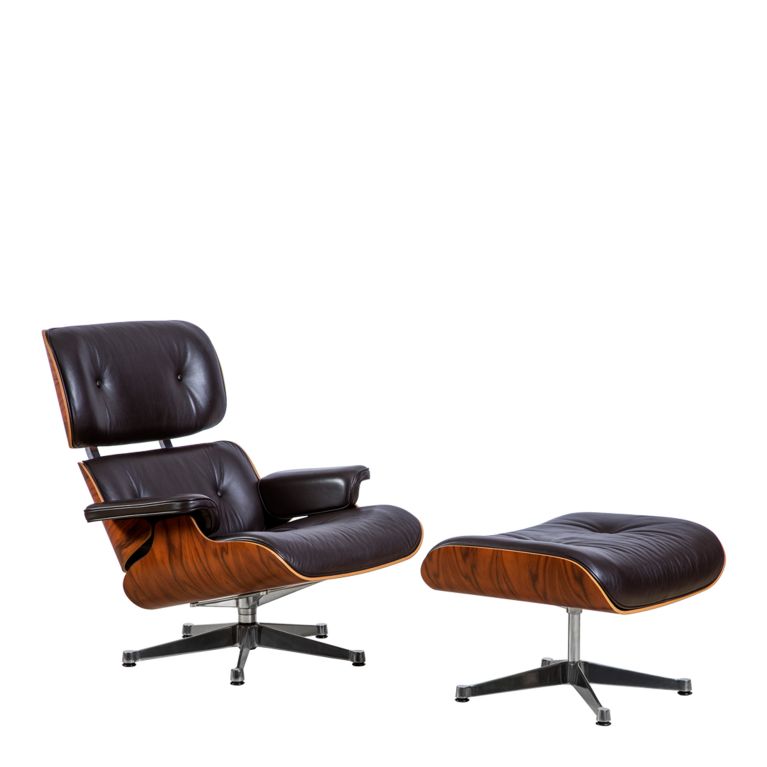 Classic Eames Lounge Chair Ottoman, Leather Eames Chair