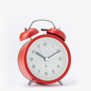 Charlie Bell Bedside Alarm Clock in Red